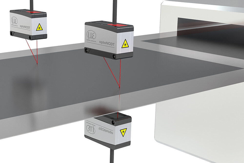 Two-sided thickness measurement of coated electrodes